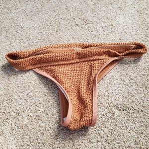 XS Rust Orange Ribbed Swim Bottoms